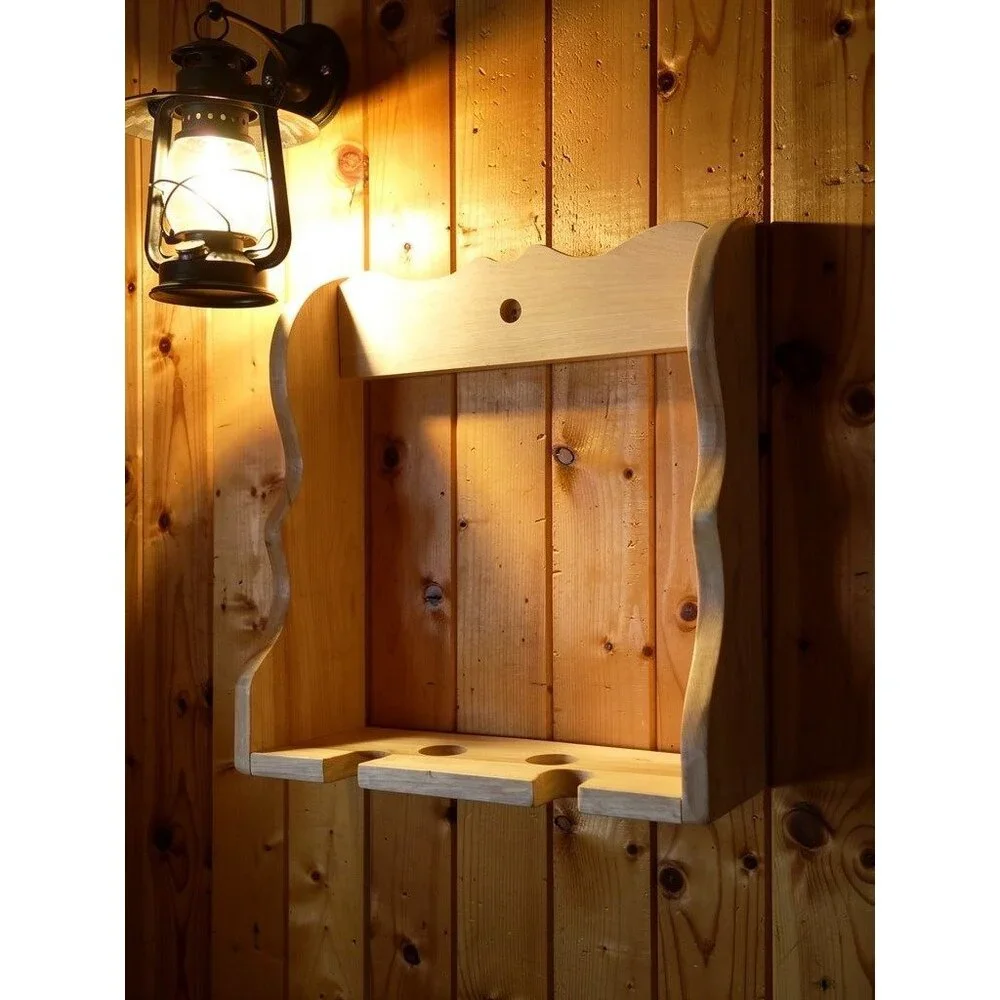 Vintage Wooden Hair Tool Organizer | Wall-Mount Blow Dryer & Curling Iron Holder